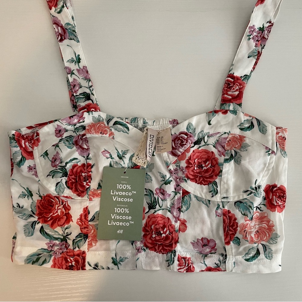 H&M Floral Cropped Top